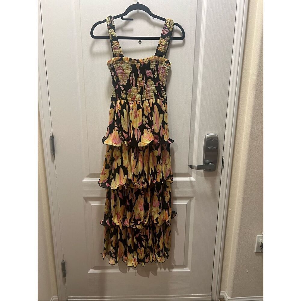 Reset By Jane Yellow Floral Midi Dress size S NWOT$160 - Picture 7 of 9